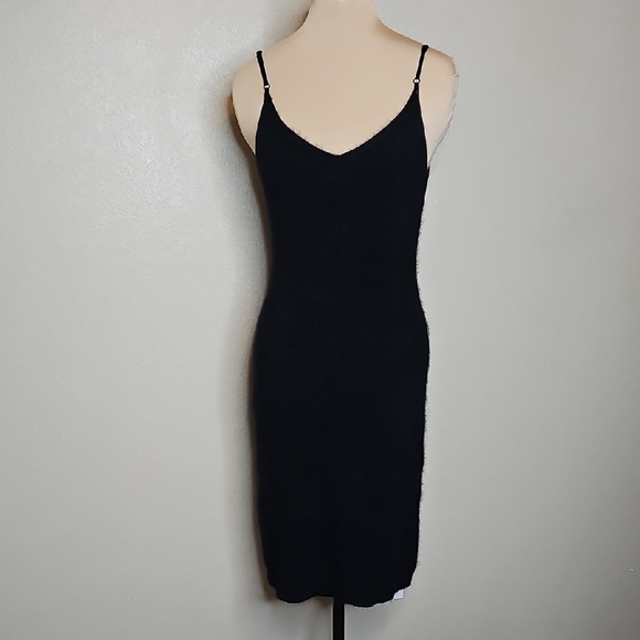 Ralph Lauren Black Angora Blend Sweater Slip Dress Medium - Picture 1 of 7